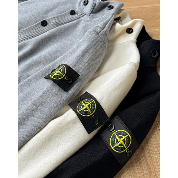STONE ISLAND ストーンアイランドカーディガンコピー 新作★コットンウール混紡 ニットカーディガン ボタン付き 秋冬