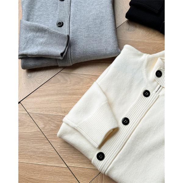 STONE ISLAND ストーンアイランドカーディガンコピー 新作★コットンウール混紡 ニットカーディガン ボタン付き 秋冬