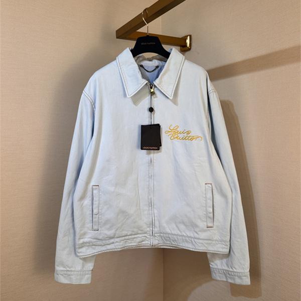 ウォッシュドブルー フルジップ LOUIS VUITTON ルイヴィトン コピー メンズ ワークブルゾン 都会派デイリースタイル