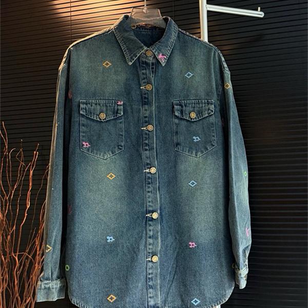 スモーキーブルー カラーモチーフ LOUIS VUITTON ルイヴィトン コピー メンズ シャツジャケット リラックスフォルム