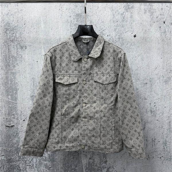 アッシュグレー 総柄デザイン LOUIS VUITTON ルイヴィトン コピー メンズ トラッカージャケット リラックスシルエット
