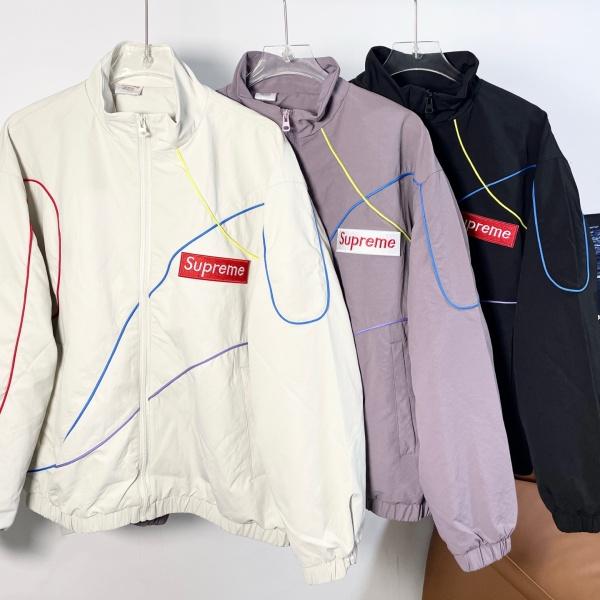 人気上昇 Supreme ナイロンジャケット シュプリーム カラーパイピング ワイドシルエット ストリート