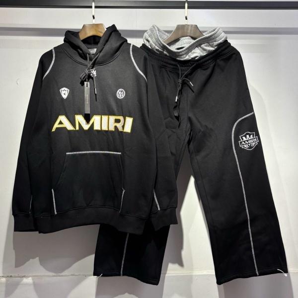 スポーツミックス AMIRI パーカーセットアップ ワイドパンツ アミリ ワッペン刺繍モデル