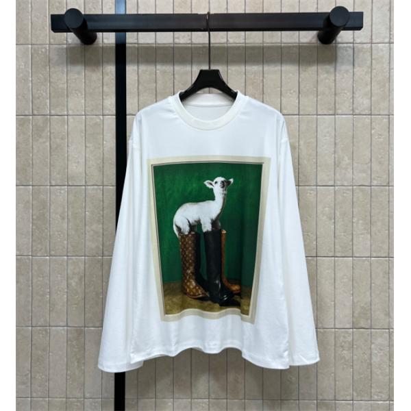 ルイヴィトン長袖tシャツコピー人気2026★Louis Vuitton新作お洒落ホワイト色カジュアルスタイル