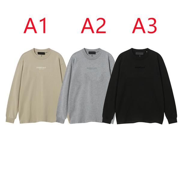 オートミールベージュ ミニロゴ エッセンシャルズ コピー 長袖Tシャツ リラックスシルエット