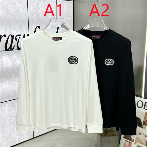 サークルロゴ ワンポイント GUCCI グッチ コピー 長袖Tシャツ クルーネック