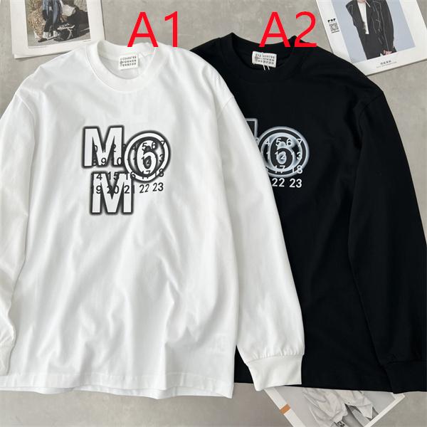 モノトーングラフィック MM6 Maison Margiela メゾン マルジェラ コピー 長袖トップス ストリート仕様