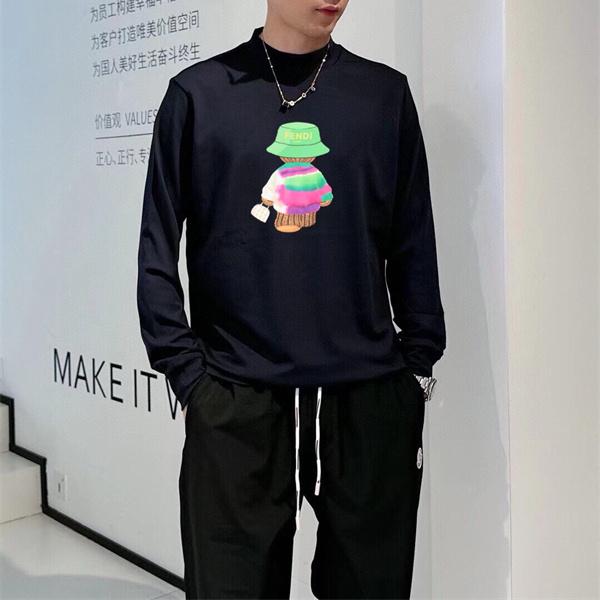 ポップグラフィック FENDI フェンディ コピー クルーネック長袖トップス ストリートカジュアル