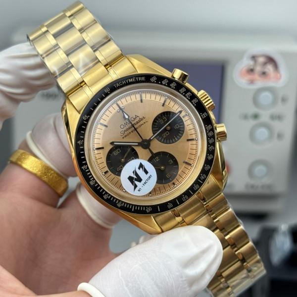 香槟ゴールド文字盤 オメガ激安 クロノグラフ腕時計 OMEGA スピードマスター ブラックタキメーター