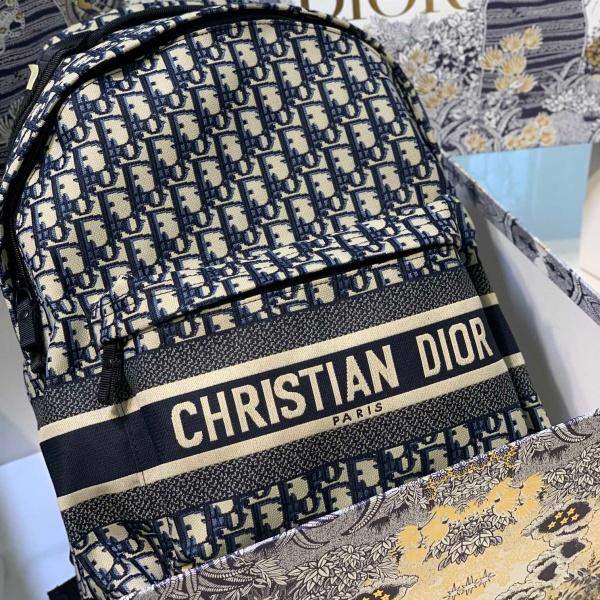 Dior激安 オブリーク バックパック ディオール ジャカード織り ワイドロゴバンド 大容量リュック
