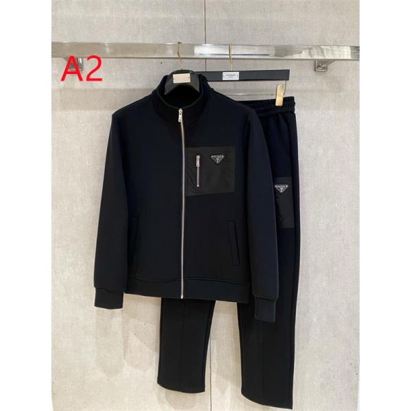 胸元ファスナーポケット ストレートパンツ PRADA プラダ コピー ジップアップセット 都会派スタイル