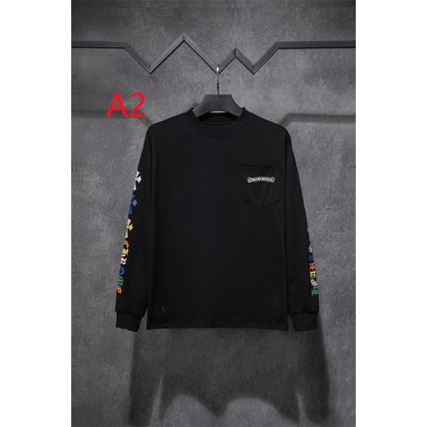 マルチカラー袖プリント ポケット付き CHROME HEARTS クロムハーツ コピー 長袖Tシャツ カラフルストリート