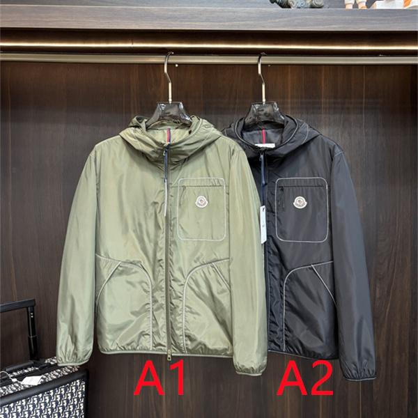 パイピングポケット MONCLER モンクレール コピー ウインドブレーカー ブラック＆オリーブ