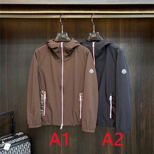 トリコロールアクセント ダークネイビー MONCLER モンクレール コピー ライトブルゾン フード付き