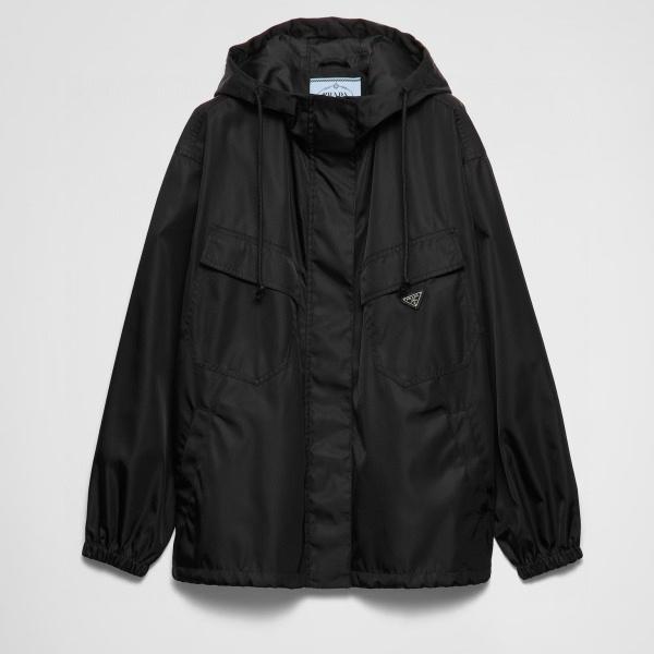 旬のシルエット プラダ激安 フーデッドジャケット PRADA フラップポケット モード系ナイロンアウター