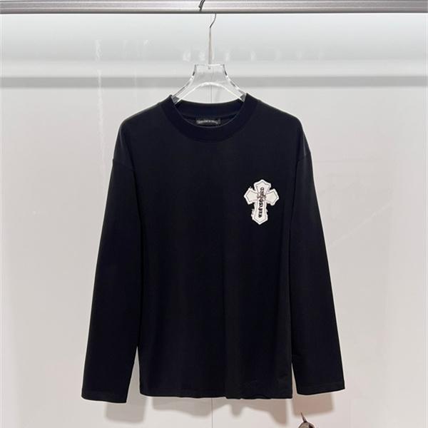 ブラック・ホワイト クロスエンブレム CHROME HEARTS クロムハーツ コピー クルーネックロンT ダークストリート