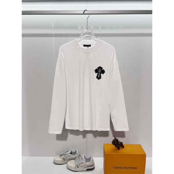 ブラック・ホワイト クロスエンブレム CHROME HEARTS クロムハーツ コピー クルーネックロンT ダークストリート