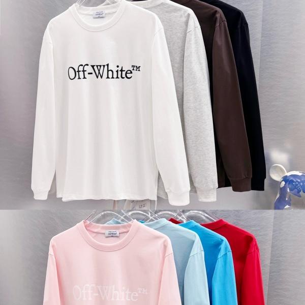多彩なカラー展開 長袖Tシャツ OFF-WHITE オフホワイト激安 シンプルロゴ ストリートスタイル