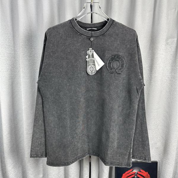 同色ホースシュー CHROME HEARTS クロムハーツ コピー クルーネックロンT グランジムード