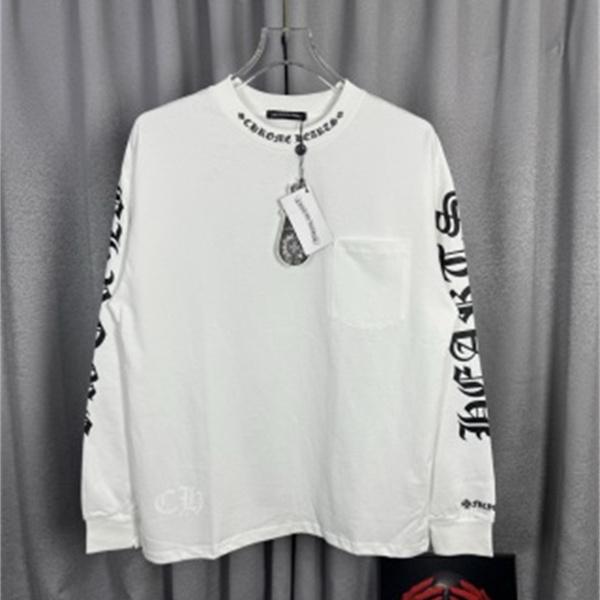 ブラック・ホワイト CHアクセント CHROME HEARTS クロムハーツ コピー クルーネックロンT ロックスタイル