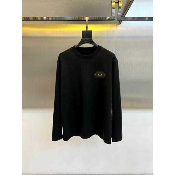 アイモチーフ ワンポイント FENDI フェンディ コピー 長袖Tシャツ クルーネック