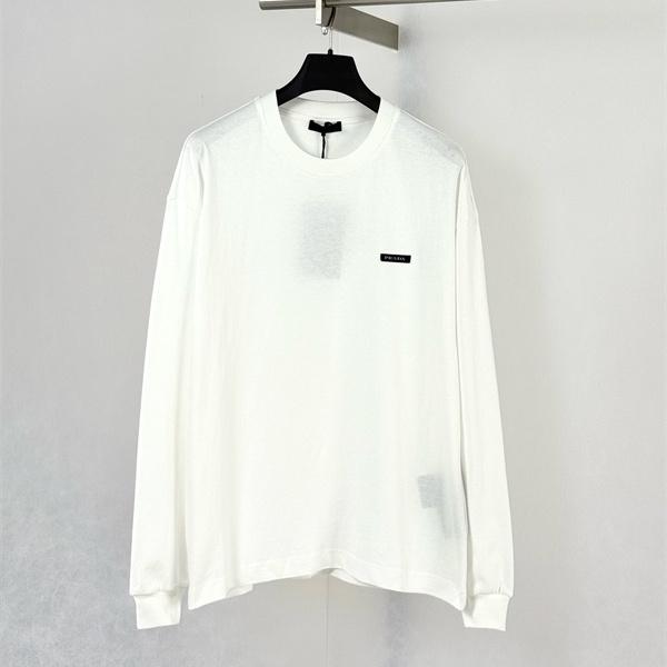 スリムプレートロゴ クリーンクルーネック PRADA プラダ コピー 長袖Tシャツ アーバンベーシック