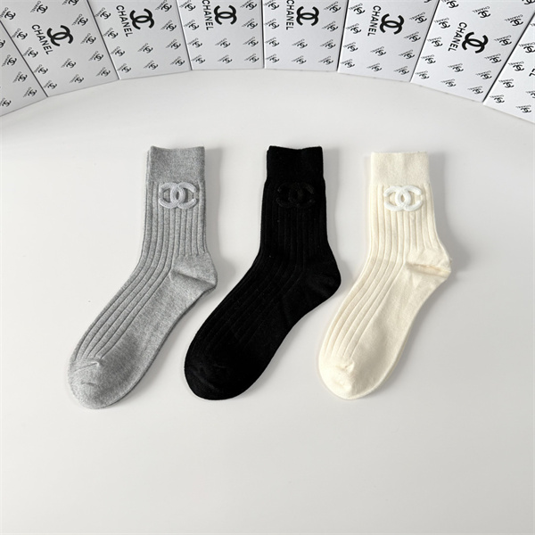 3色セットお洒落☆CHANEL シャネルミドルソックス コピーレディース