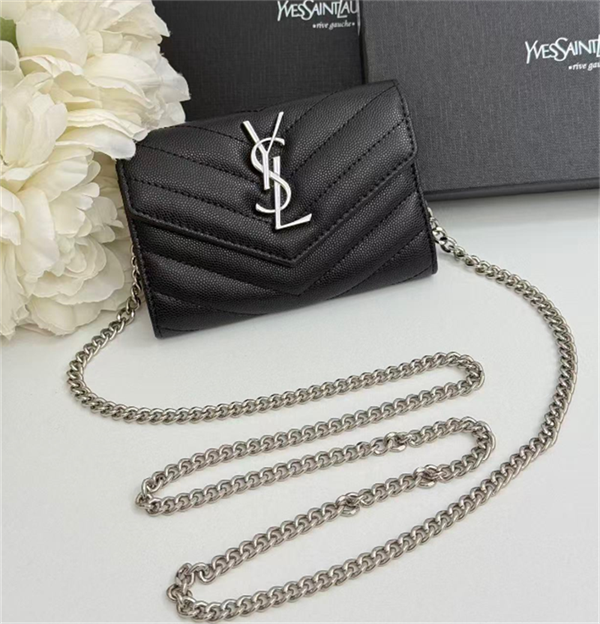 小銭入れ付き♥Saint Laurent サンローラン 財布コピー チェーン付き ウォレット 