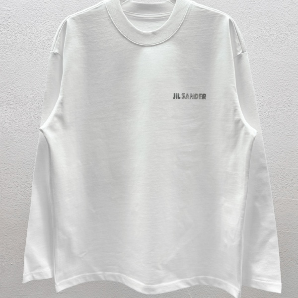 ミニマル 長袖Tシャツ JIL SANDER ジル サンダー激安 ダブルヤーンコットン ゆったりシルエット