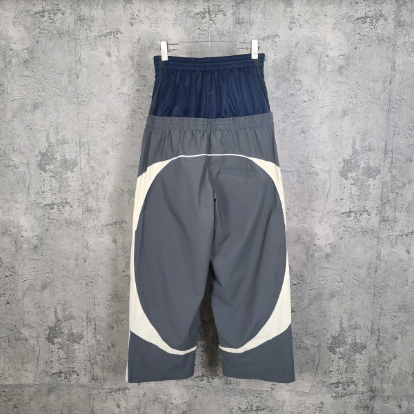 CUT-UP トラックパンツ BALENCIAGA 激安 ダブルウエスト バレンシアガ ワイドストレート 配色切替