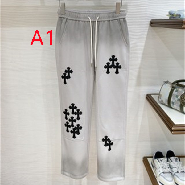 クロスモチーフ グラフィックデザイン CHROME HEARTS クロムハーツ コピー ワイドスウェットパンツ ゴシックムード
