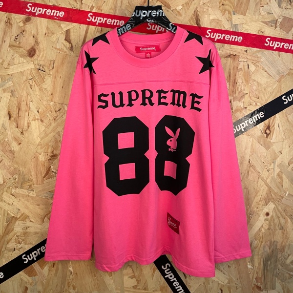 フットボール 長袖Tシャツ Supreme激安 プレイボーイ 88ナンバー スターグラフィック シュプリーム
