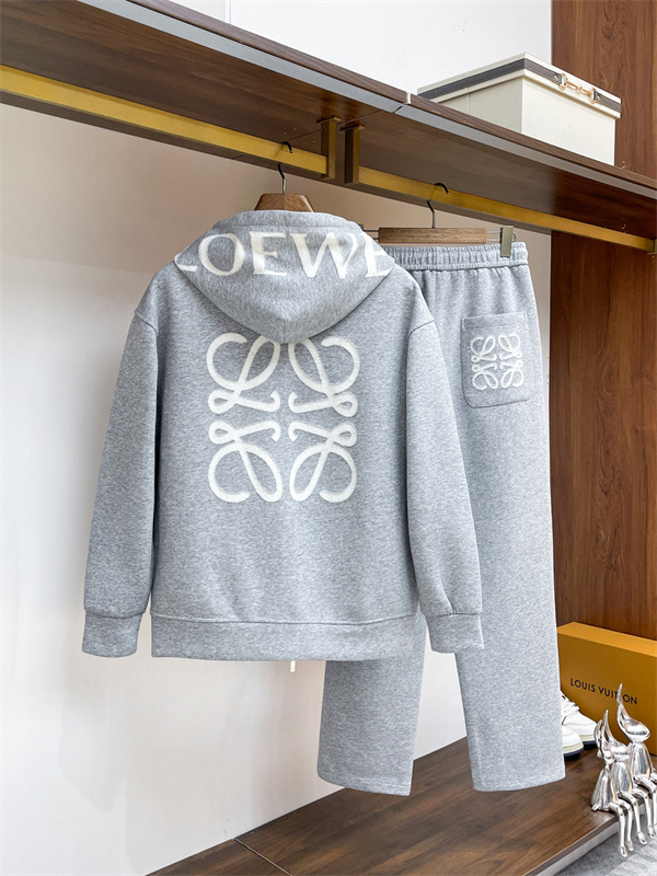 アナグラム刺繍 ジップパーカー ワイドスウェットパンツ LOEWE ロエベ コピー セットアップ ミニマルスポーツ