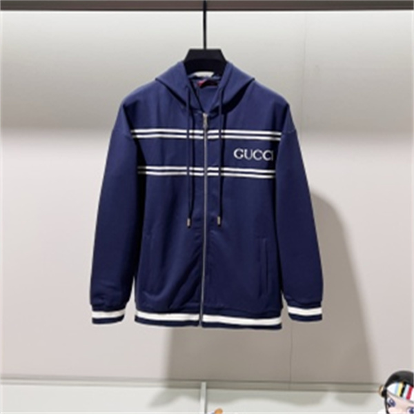 ダークネイビー ボーダーデザイン フーディー GUCCI グッチ コピー トラックセットアップ アーバンカレッジ