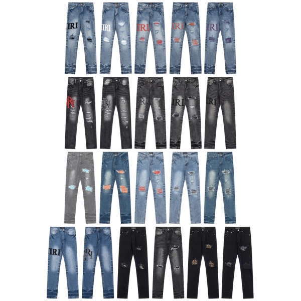 国内正規品■定価￥176000★AMIRI★ダメージリペア加工デニムパンツ/30 ストリート映え AMIRI デニムパンツ ダメージ加工 アミリ激安 ブルー