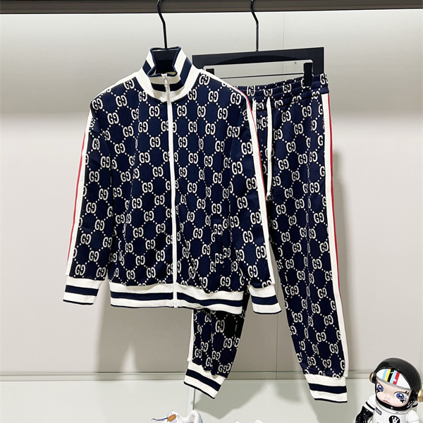 ダークネイビー モノグラムスタイル ストライプリブ GUCCI グッチ コピー セットアップ アーバンカレッジ