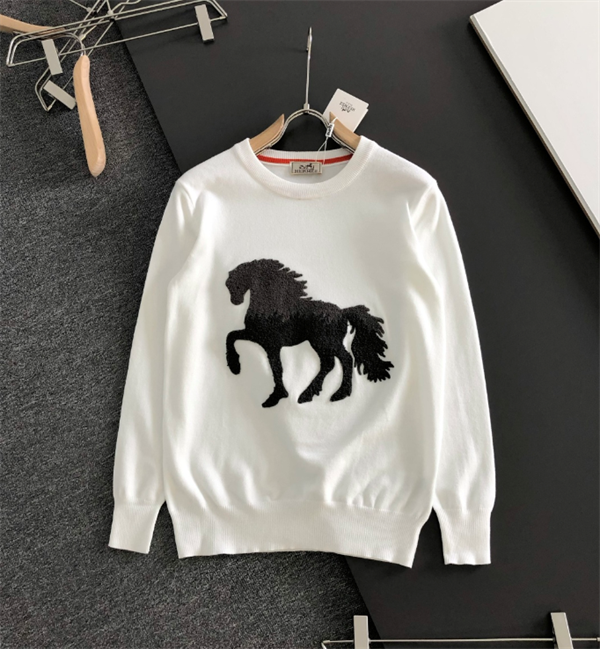 2026SS 秋冬刺繍入り ニット シンプル クルーネックエルメスセーターコピー HERMÈS新作上質なアイテム