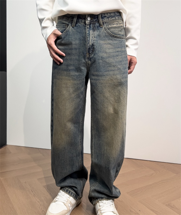 ☆オシャレ☆ アクネストゥディオズACNEジーンズ  コピー 2026新作カーブド メンズワイド デニムパンツ 