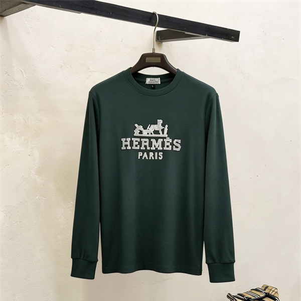 キャリッジグラフィック クラシックモチーフ HERMÈS エルメス コピー 長袖Tシャツ レトロカレッジ