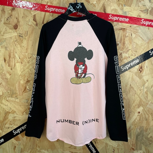 ミッキーモチーフ Supreme激安 長袖Tシャツ ナンバーナイン グラフィックデザイン シュプリーム Number (N)ine