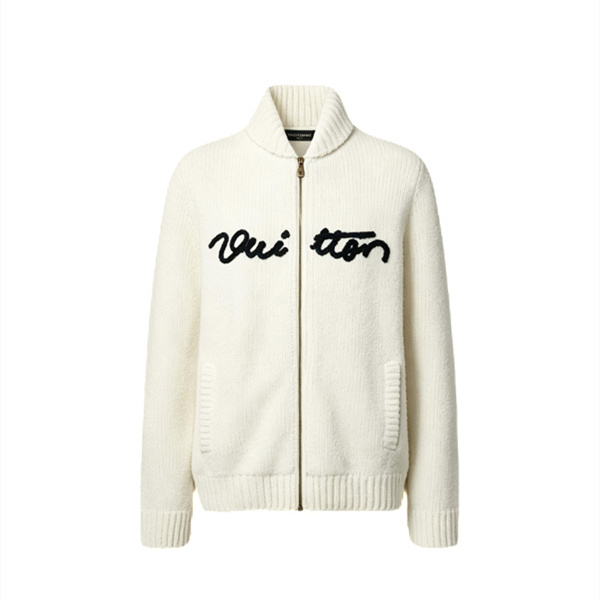 レタリングデザイン ニットスタイル ジップカーディガン LOUIS VUITTON ルイヴィトン コピー ニットジャケット アーバンニット