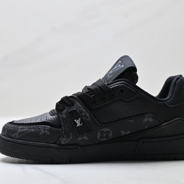 レザーコンビ スニーカー ルイ・ヴィトン Trainer Low 激安 モノグラムパネル Louis Vuitton ローカット ボリュームソール