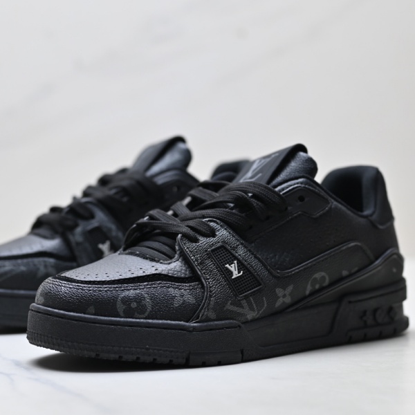 レザーコンビ スニーカー ルイ・ヴィトン Trainer Low 激安 モノグラムパネル Louis Vuitton ローカット ボリュームソール