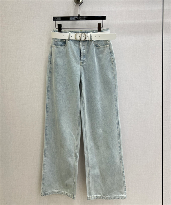 2026 人気新作☆ レディース ベルト付き ディオールストレートジーンズコピーDIOR デニムロングパンツ