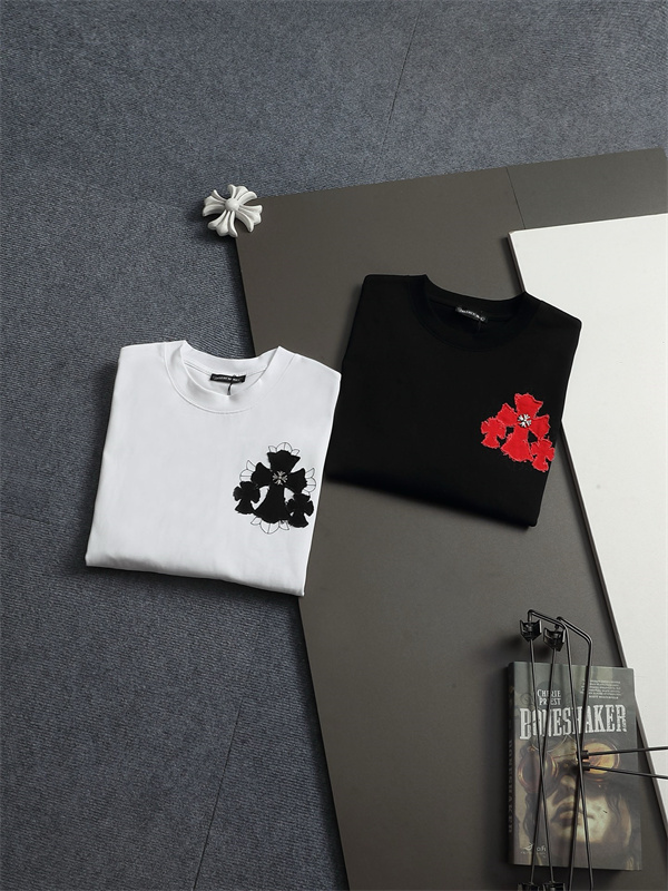 人気上昇 胸元アクセント バックロゴ Chrome Hearts クロムハーツ コピー 長袖Tシャツ デイリーカジュアル