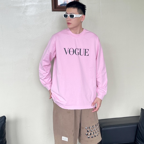 ウォッシュ加工 長袖Tシャツ バレンシアガ激安 VOGUEコラボ 背面ヴァンドーム広場グラフィック