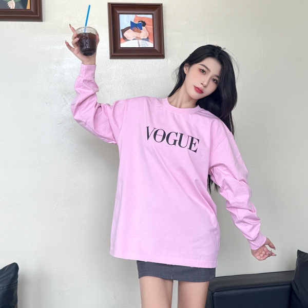 ウォッシュ加工 長袖Tシャツ バレンシアガ激安 VOGUEコラボ 背面ヴァンドーム広場グラフィック
