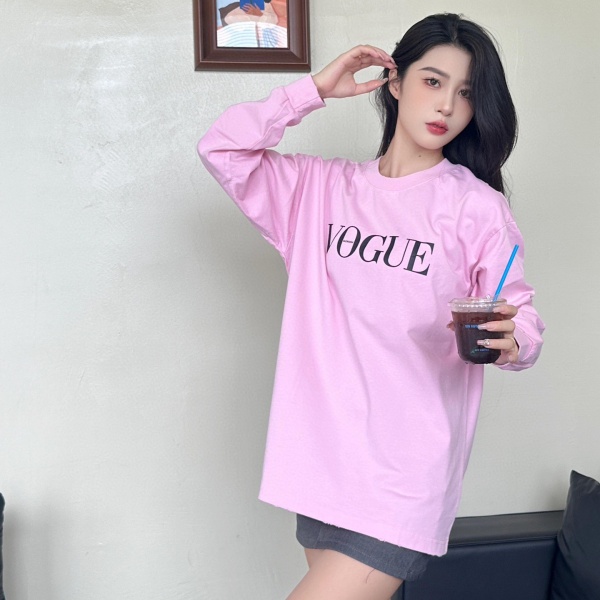 ウォッシュ加工 長袖Tシャツ バレンシアガ激安 VOGUEコラボ 背面ヴァンドーム広場グラフィック