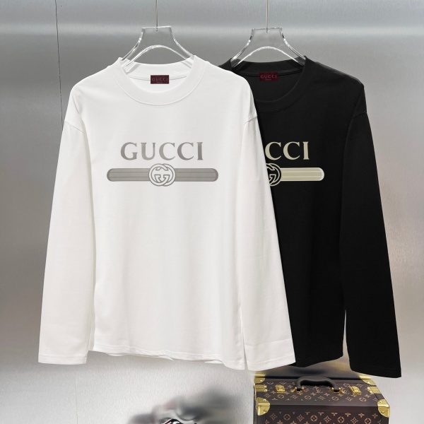 クラシックレタリング 長袖Tシャツ GUCCI激安 グッチ ダブルGモチーフ 人気上昇