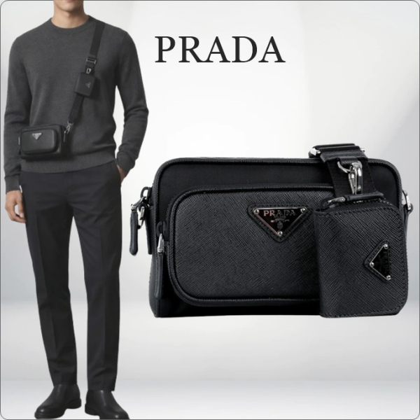 ポーチ付きミニバッグ プラダ PRADA激安 トライアングルプレート 話題沸騰